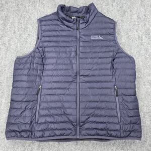 Eddie Bauer Vest Mens XL Blue Microlight Down Puffer Lightweight Pockets Outdoor